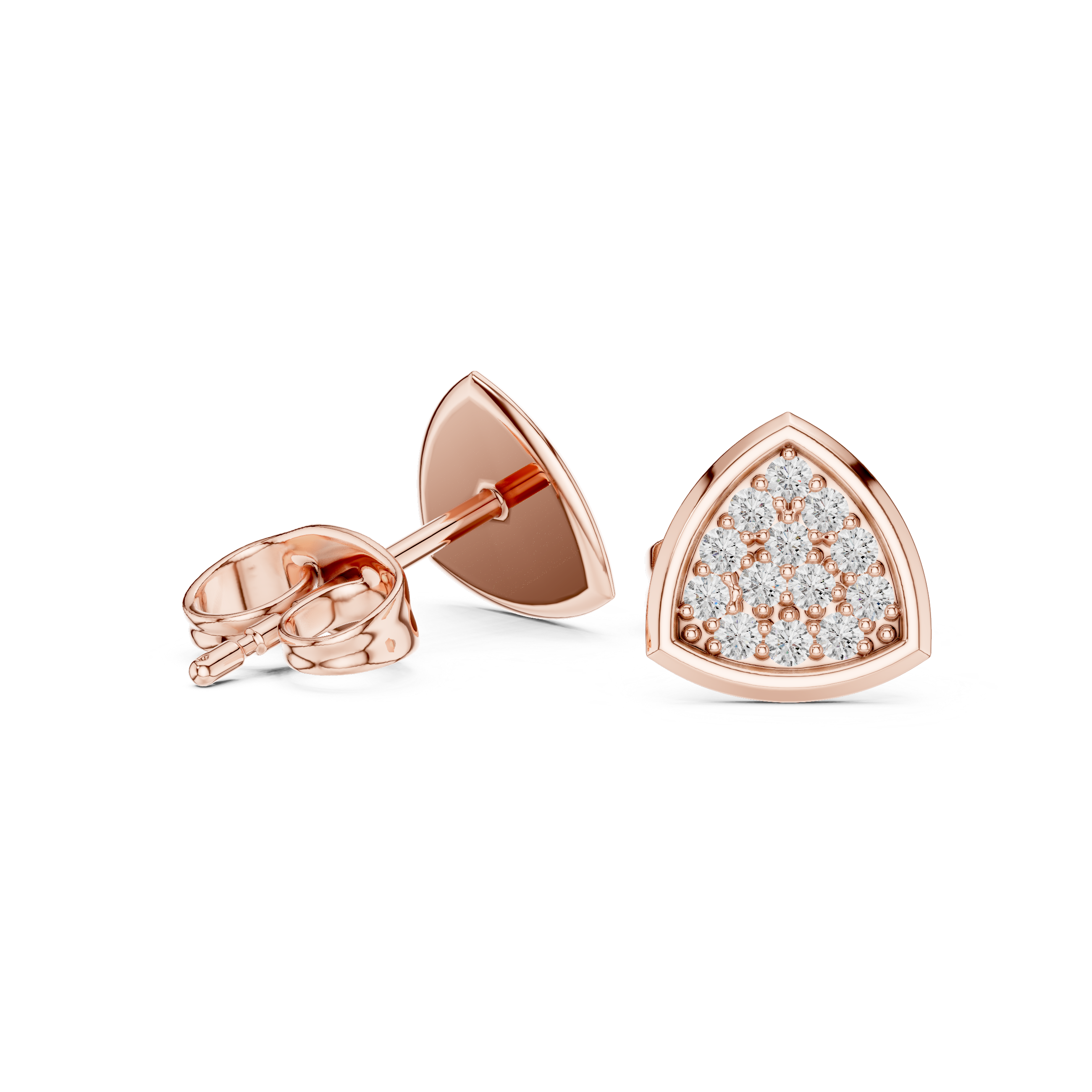 Diamond-Paved Trillion Shape Design