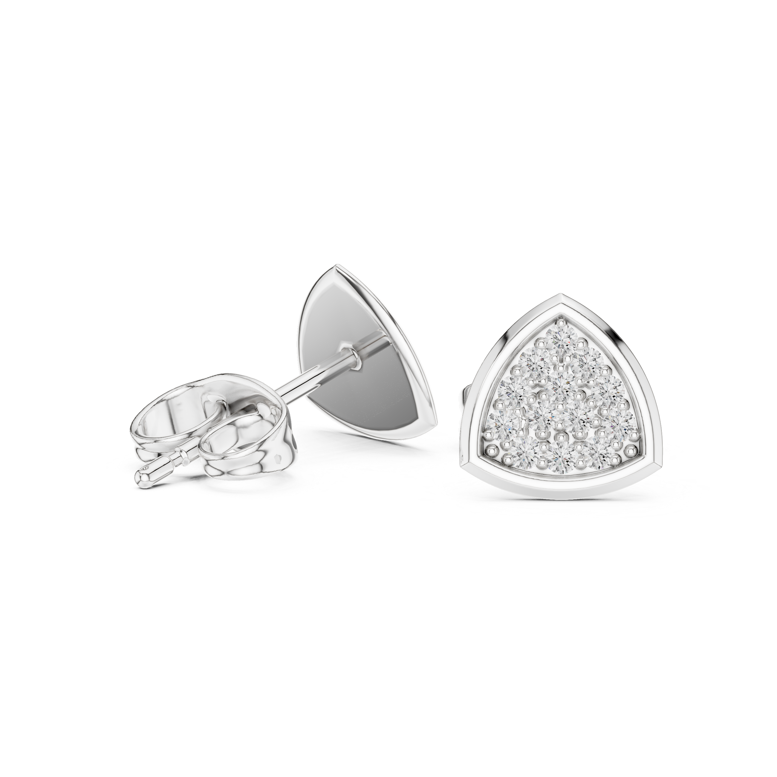 Diamond-Paved Trillion Shape Design