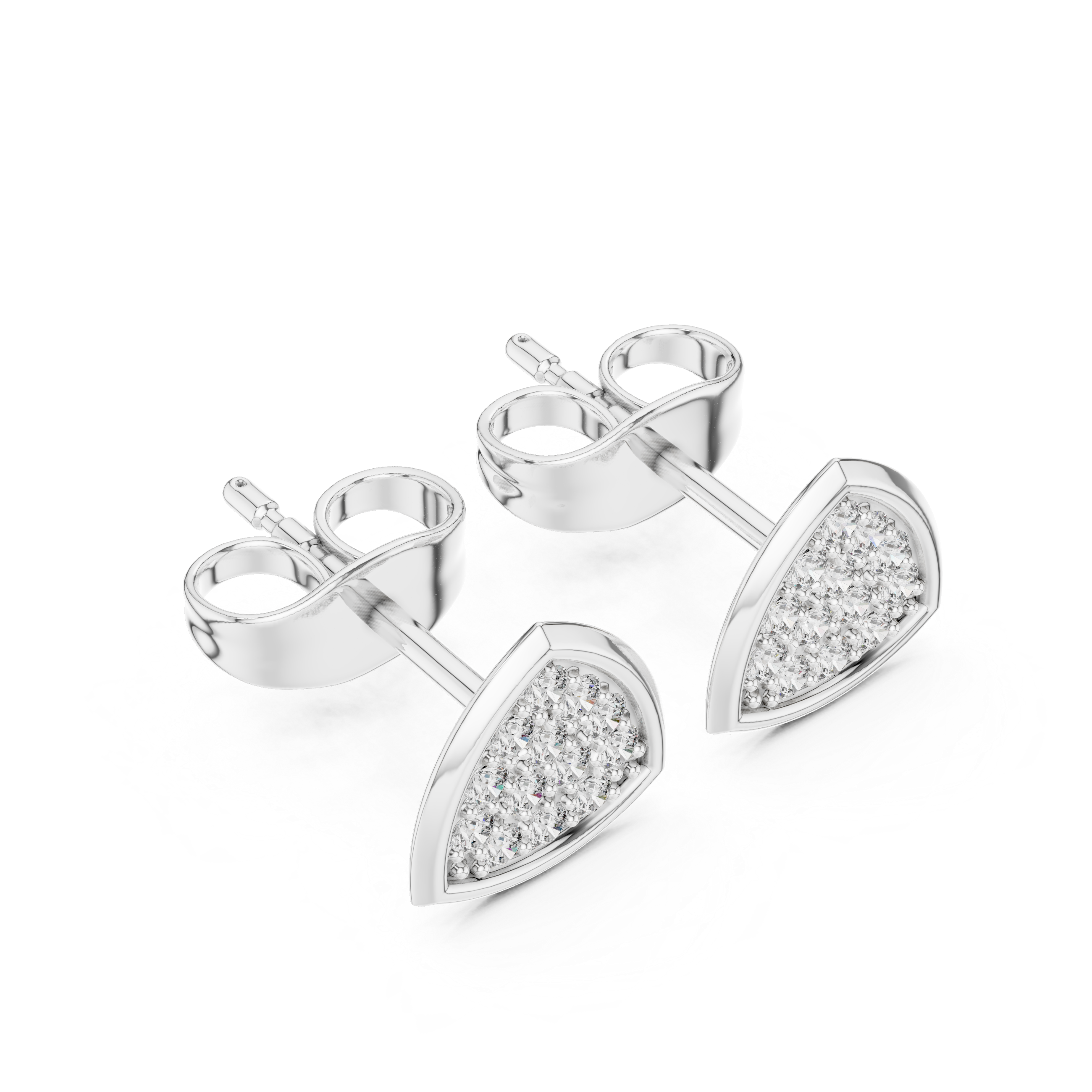 Diamond-Paved Trillion Shape Design