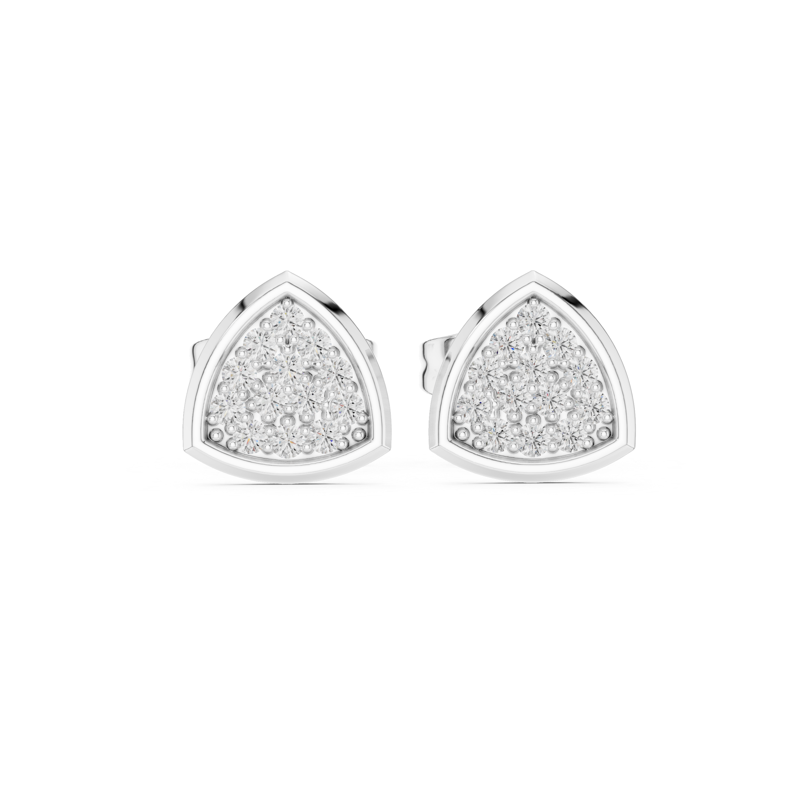 Diamond-Paved Trillion Shape Design