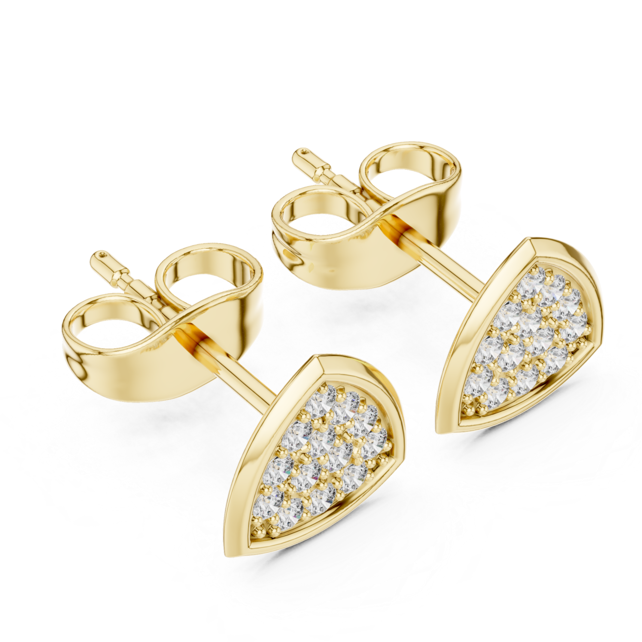 Diamond-Paved Trillion Shape Design