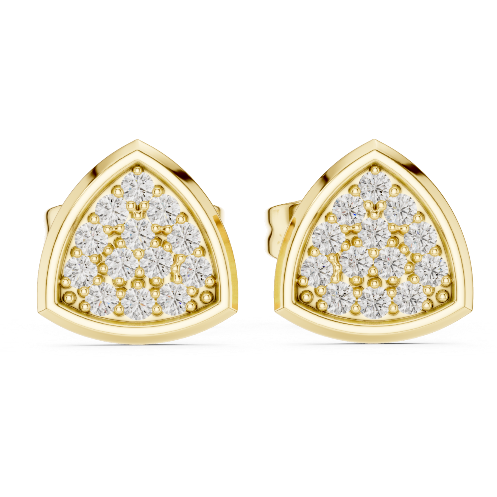 Diamond-Paved Trillion Shape Design