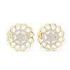 Earrings with Floral-Inspired Diamond Cluster Design