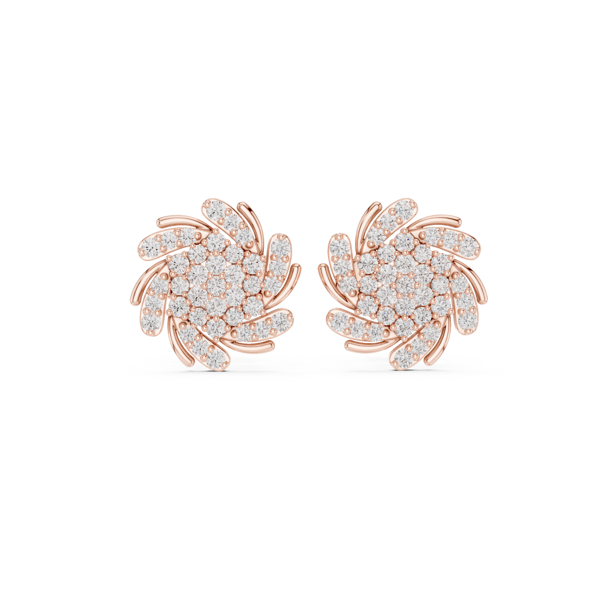 Floral Cluster of Pavé Diamonds Design