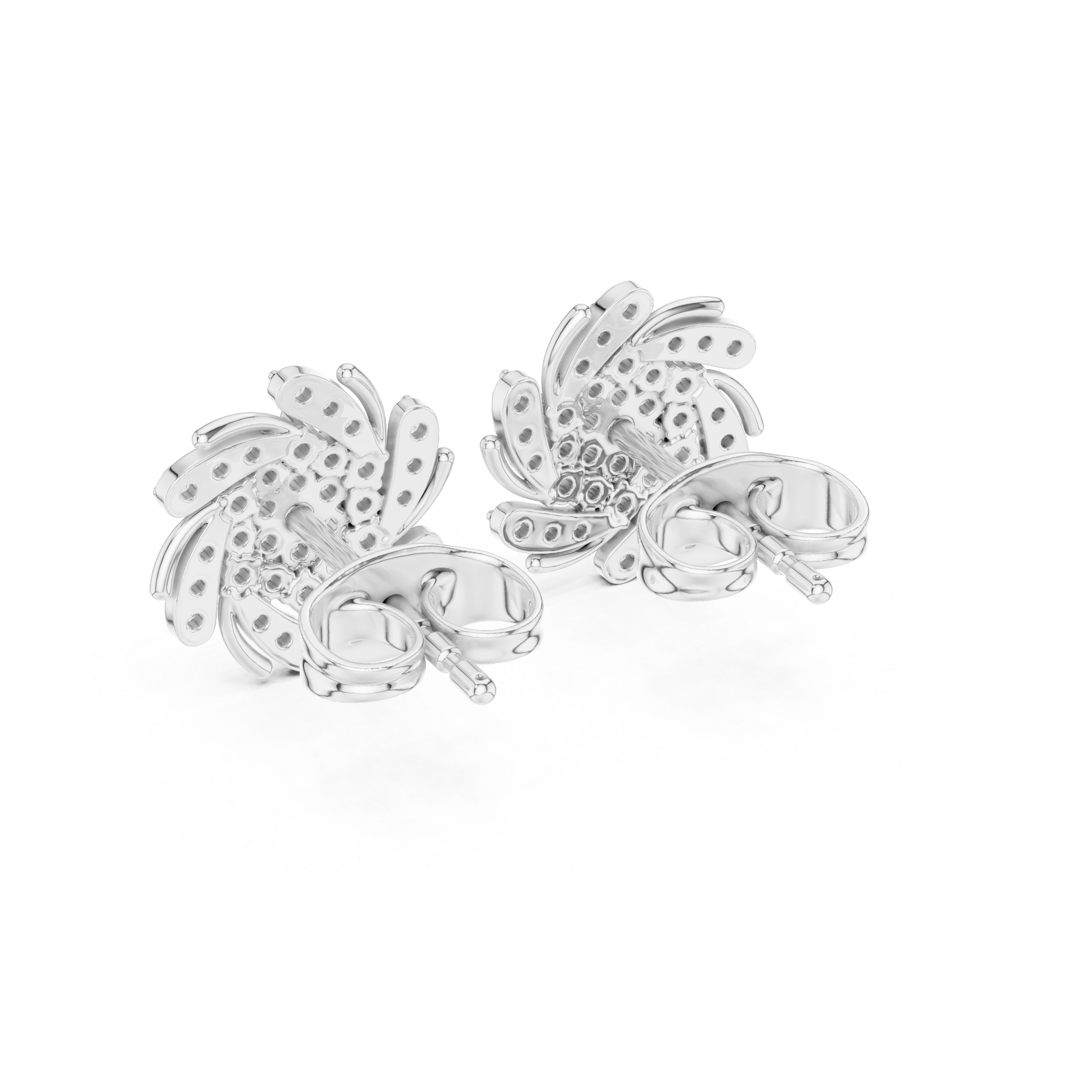 Floral Cluster of Pavé Diamonds Design