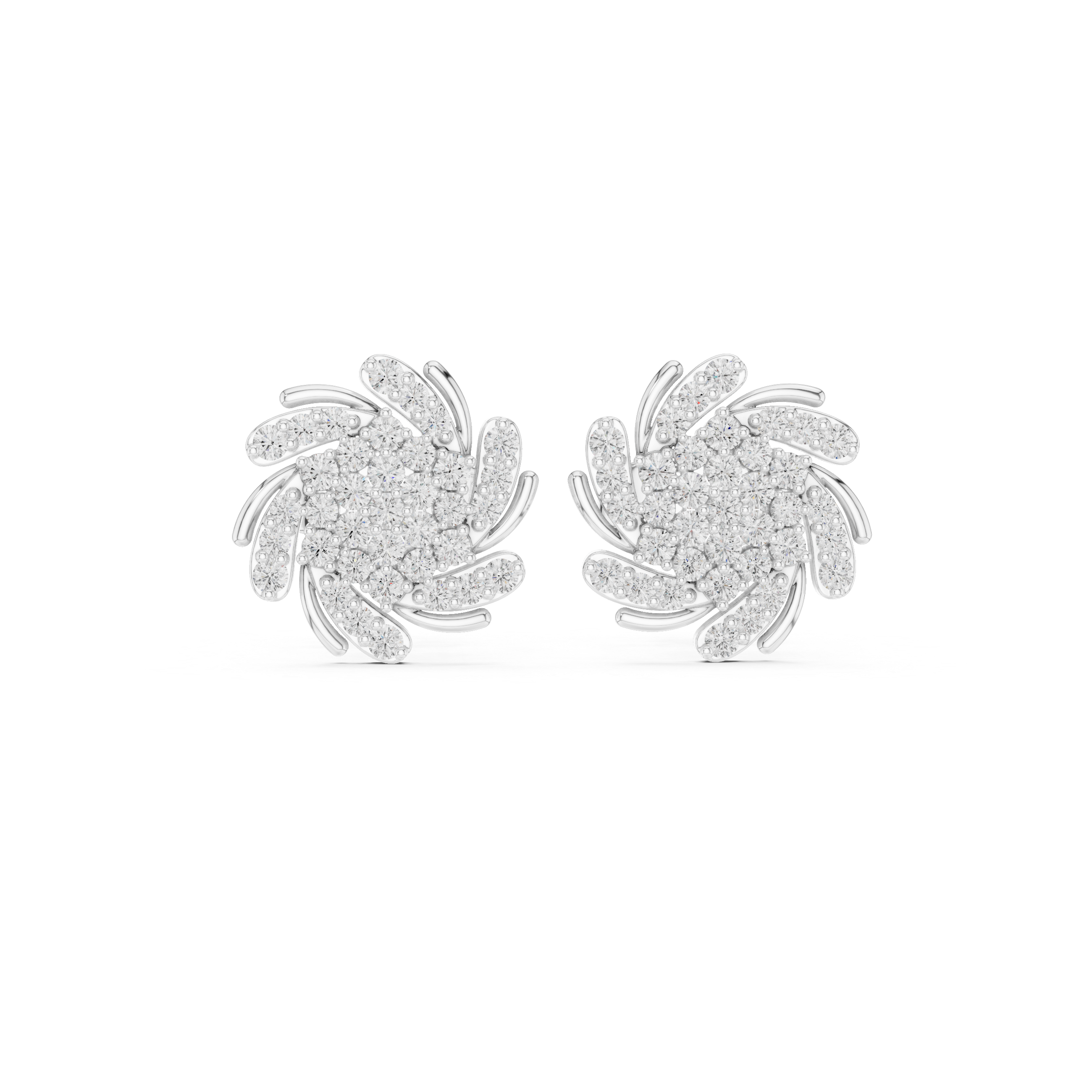 Floral Cluster of Pavé Diamonds Design