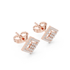 Square Frame Diamond Stud Earrings