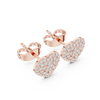 heart-shaped stud earrings encrusted