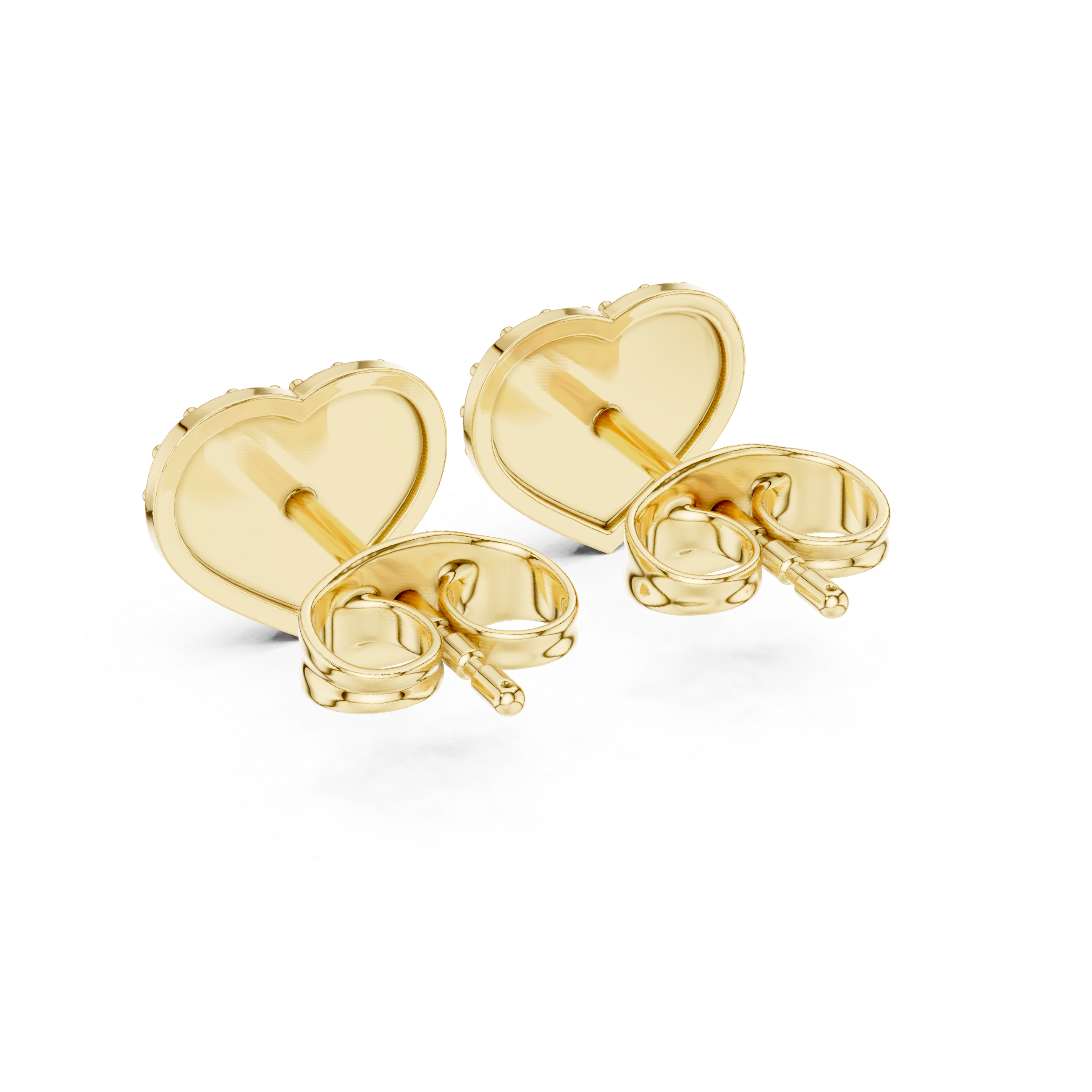 heart-shaped stud earrings encrusted