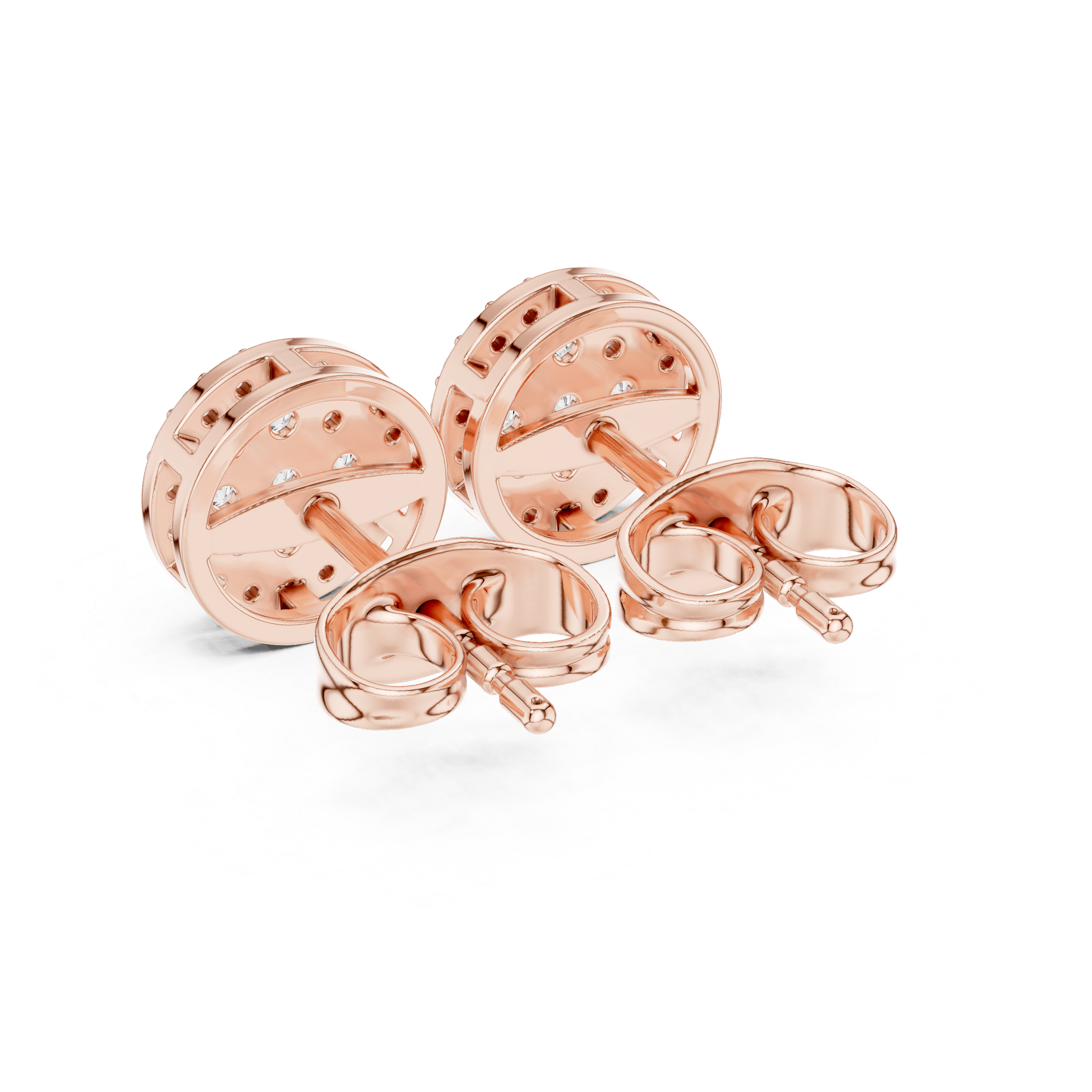 Round Cluster Diamond Stud Earrings