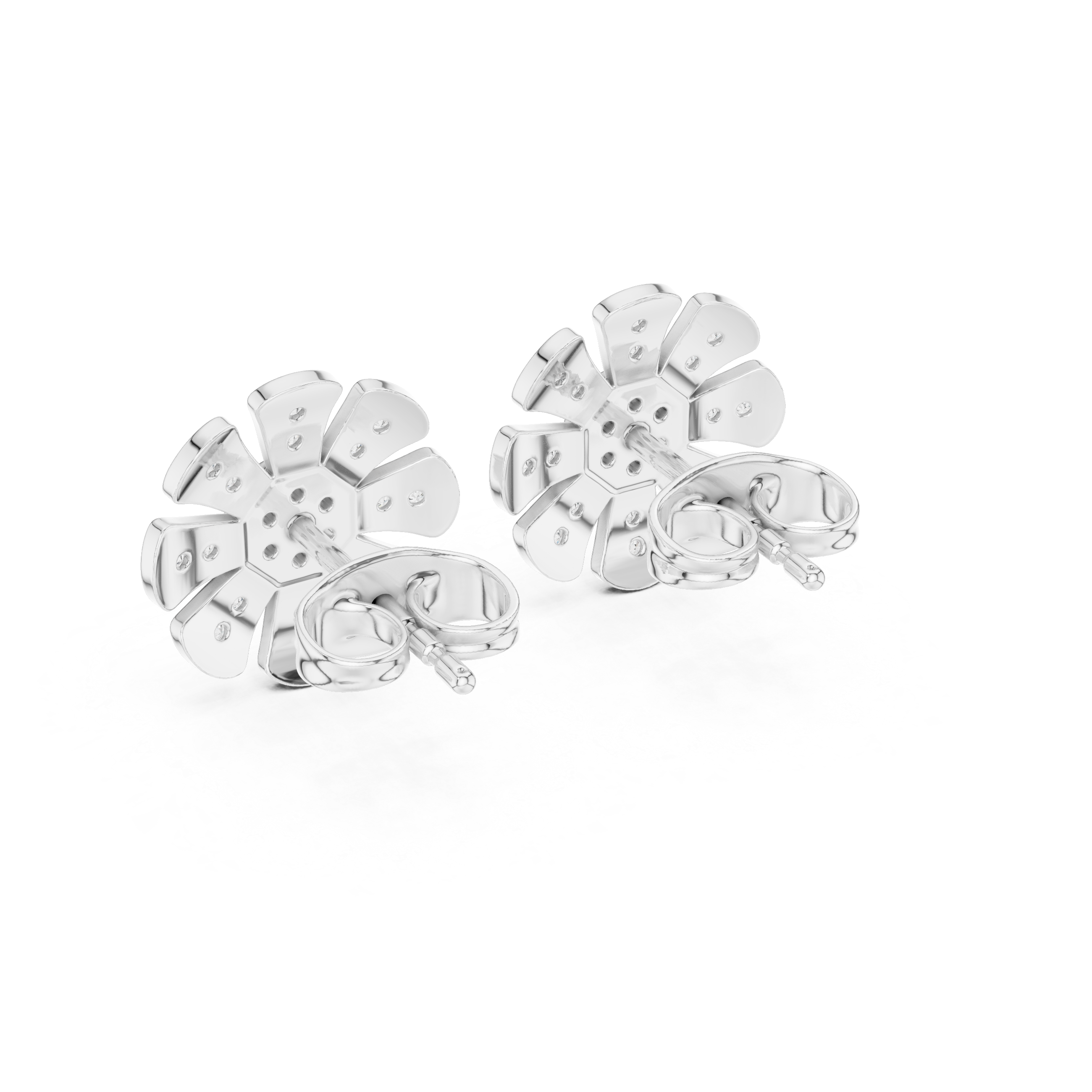blossom earrings adorned with sparkling diamonds