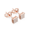 square cluster diamond stud earrings