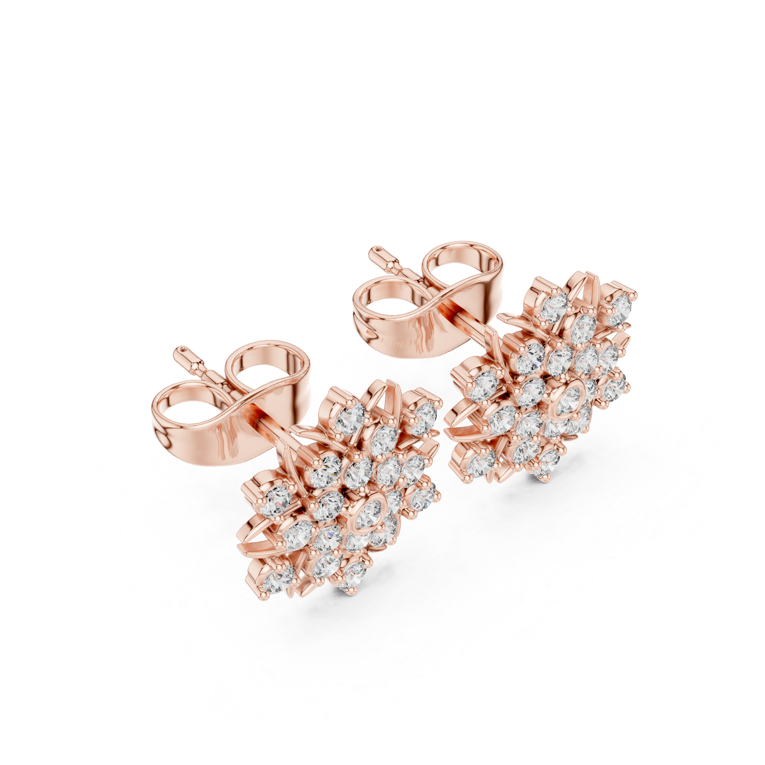 Starlight Rose Gold Diamond Studs