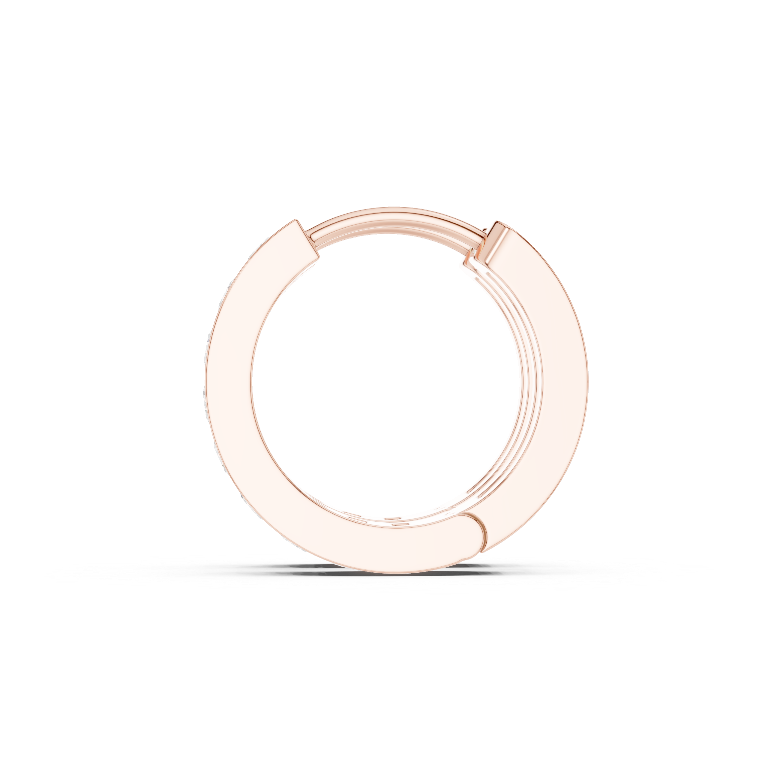 channel-set diamond hoop earrings.