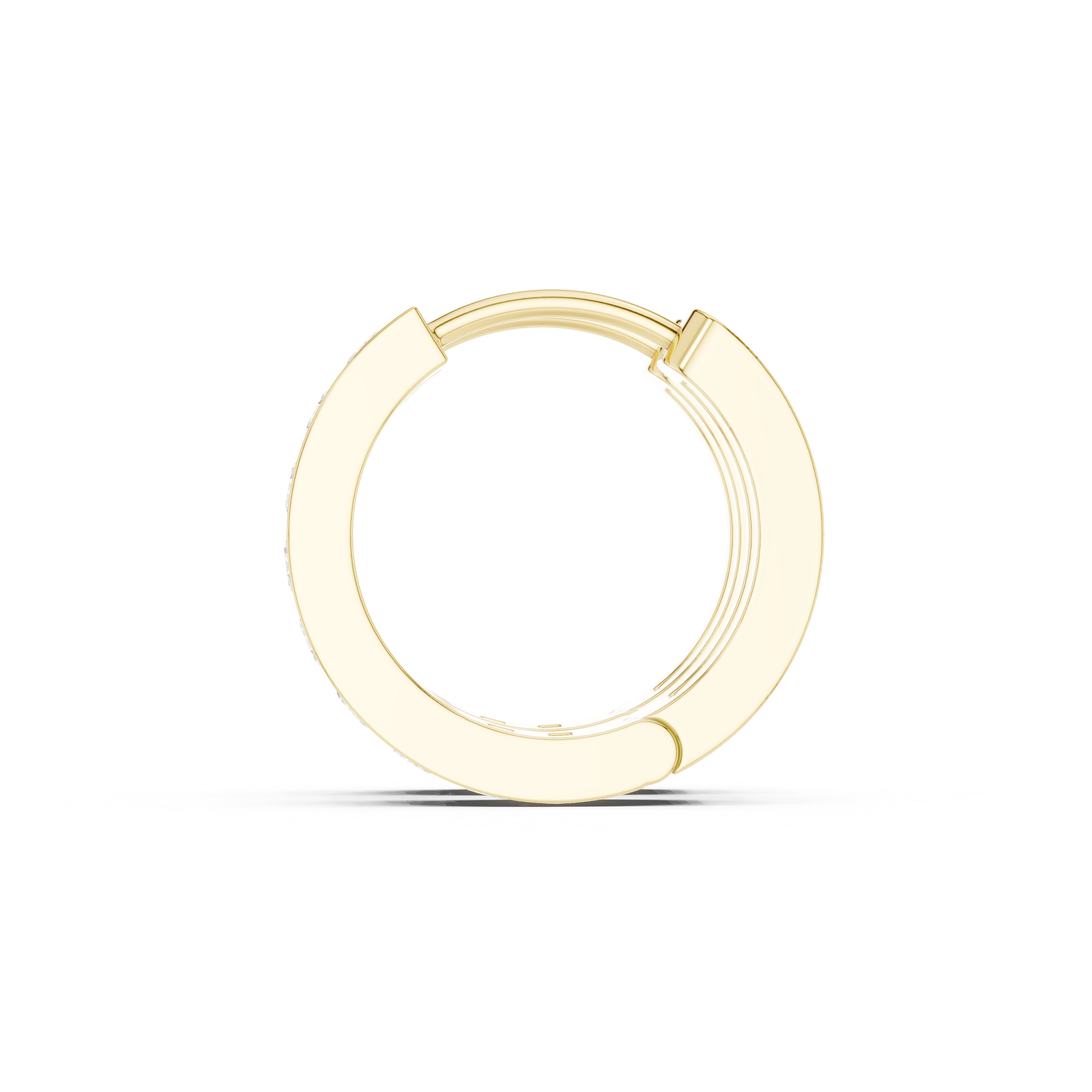 channel-set diamond hoop earrings.