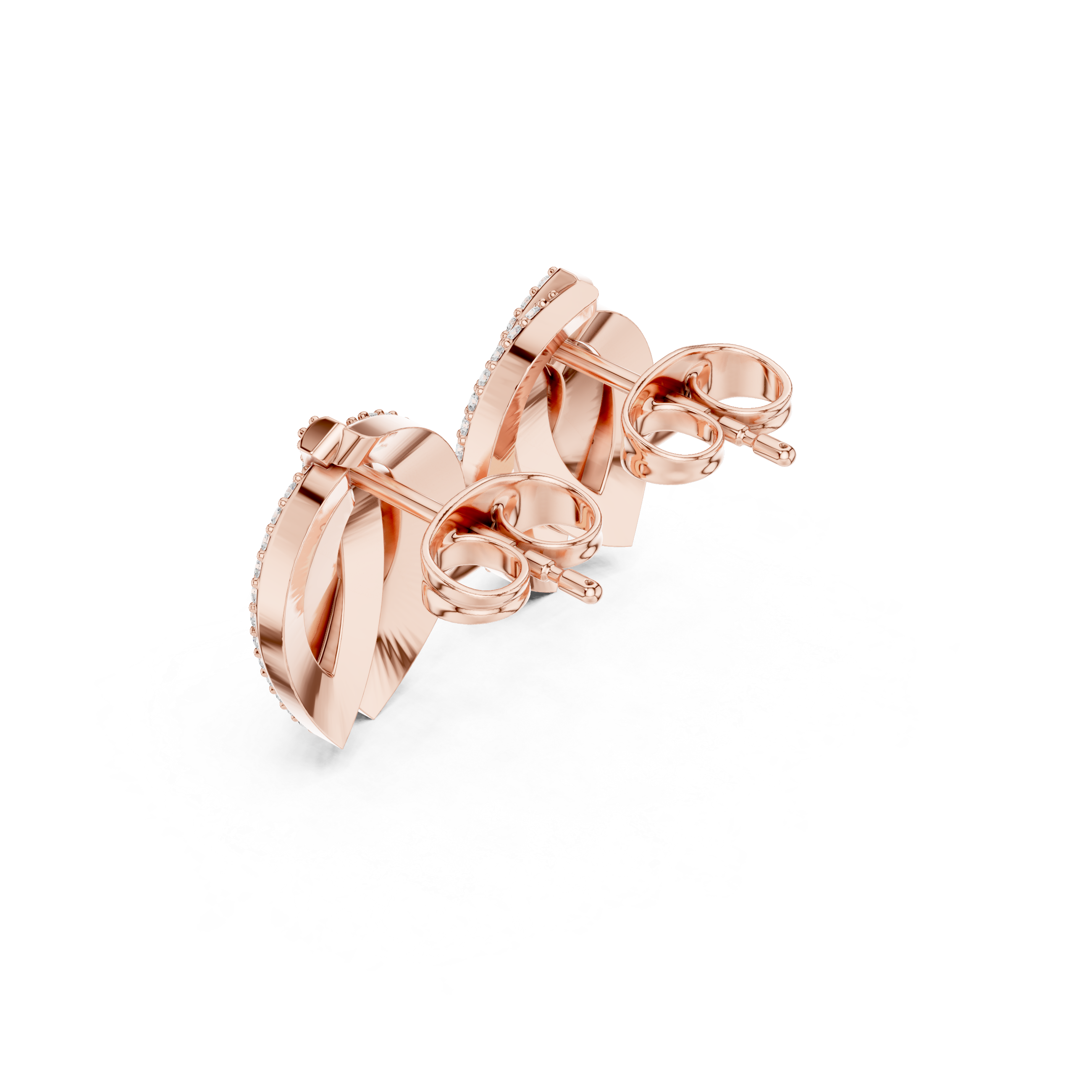 triple leaf-shaped cluster diamond earrings