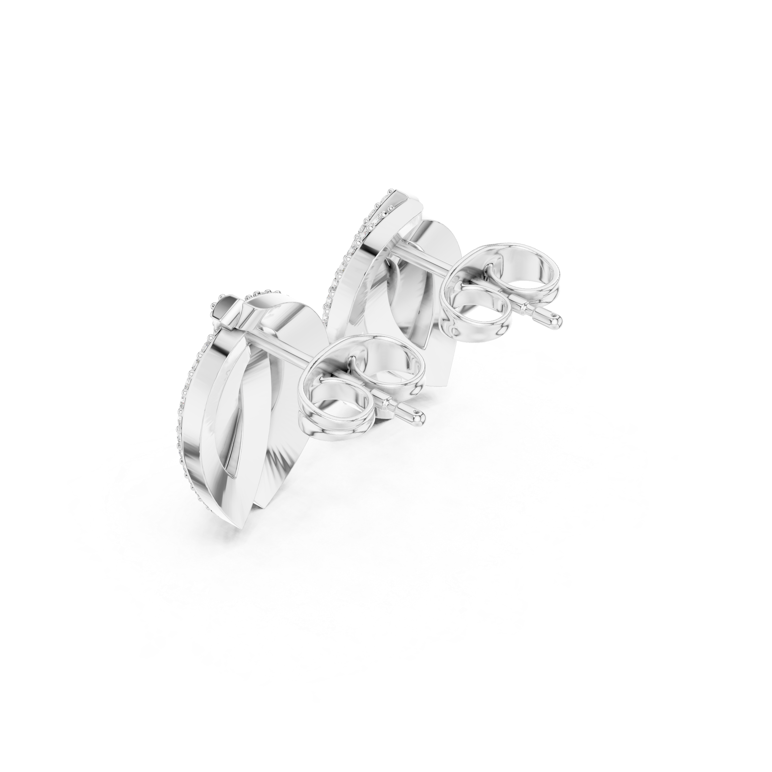 triple leaf-shaped cluster diamond earrings