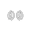 triple leaf-shaped cluster diamond earrings