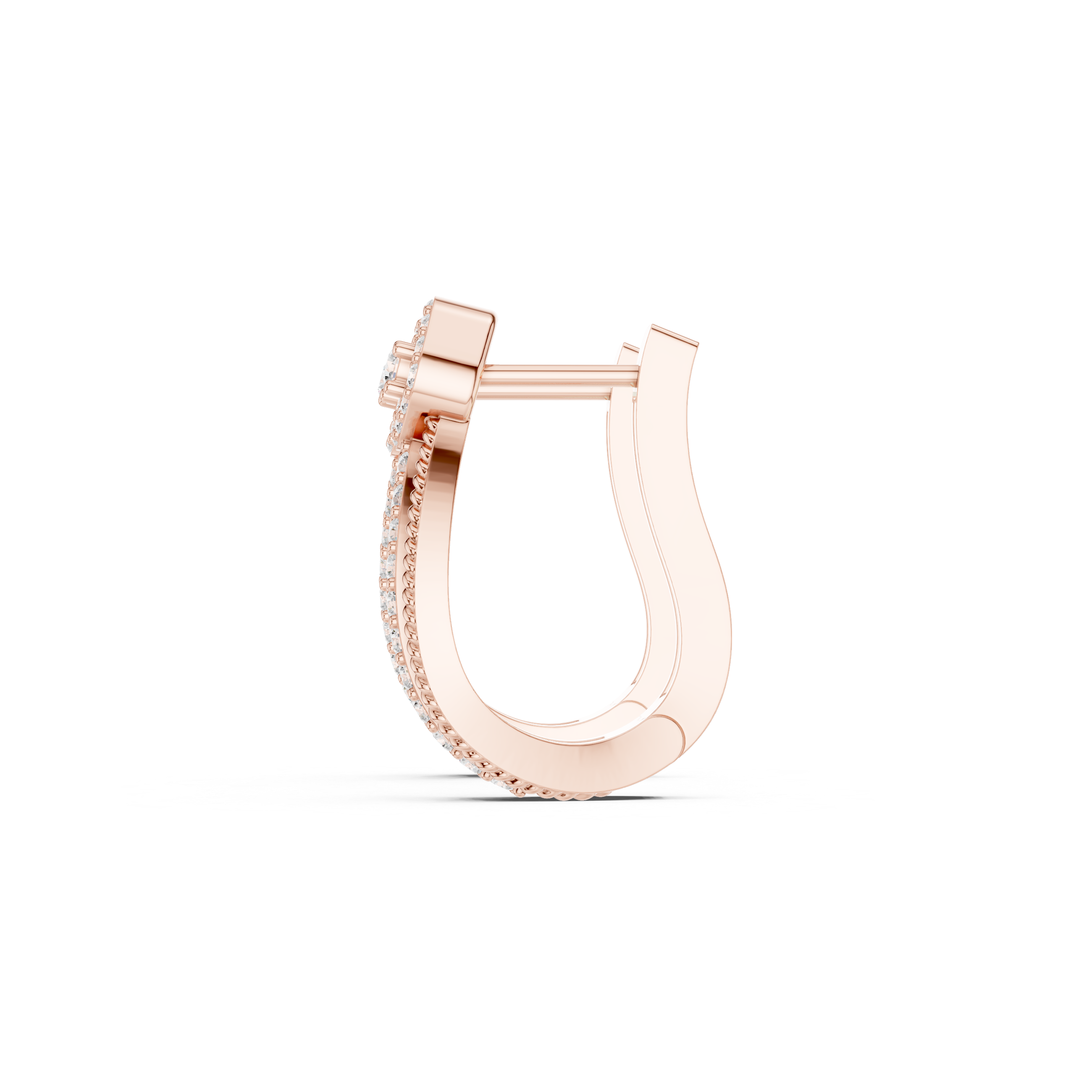 double-band earrings with twisted rope detailing