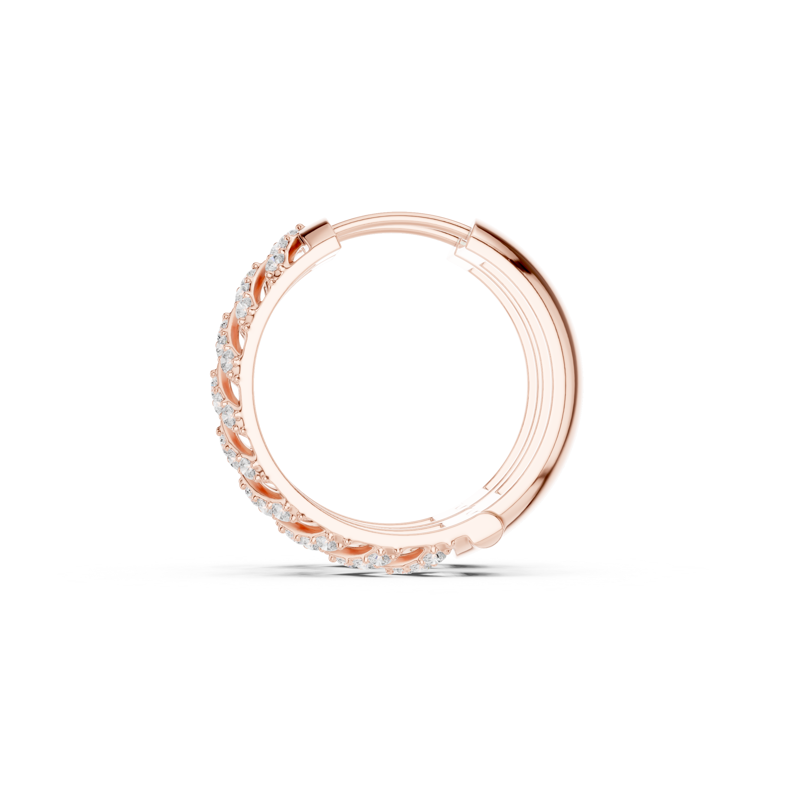 Chevron Elegance Diamond Hoop Earrings