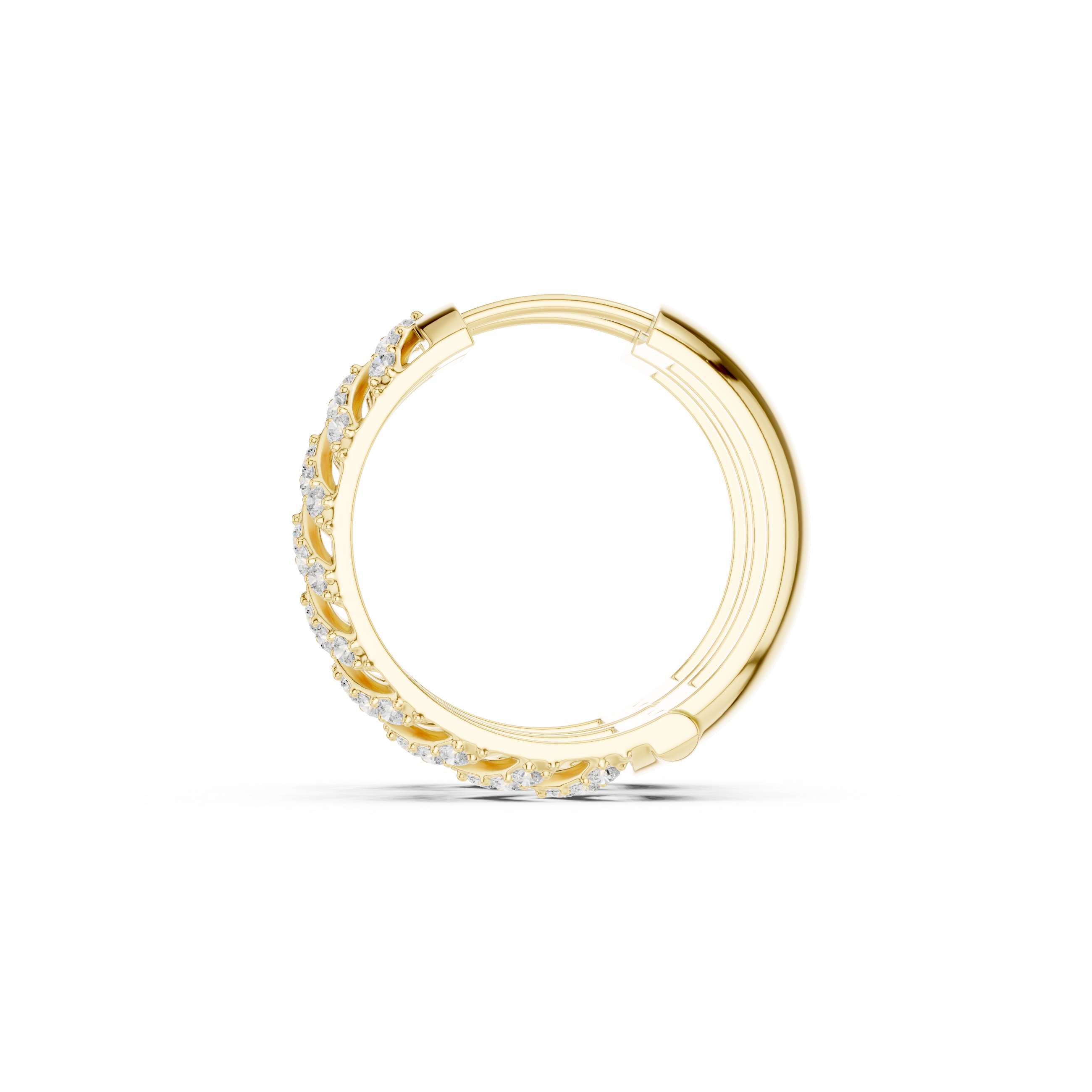Chevron Elegance Diamond Hoop Earrings