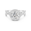 twisted split shank design and a large round center stone.