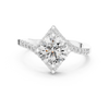 Solitaire Engagement Ring with Diamond-Studded Band