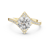 Solitaire Engagement Ring with Diamond-Studded Band
