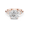 Classic solitaire ring with side diamonds