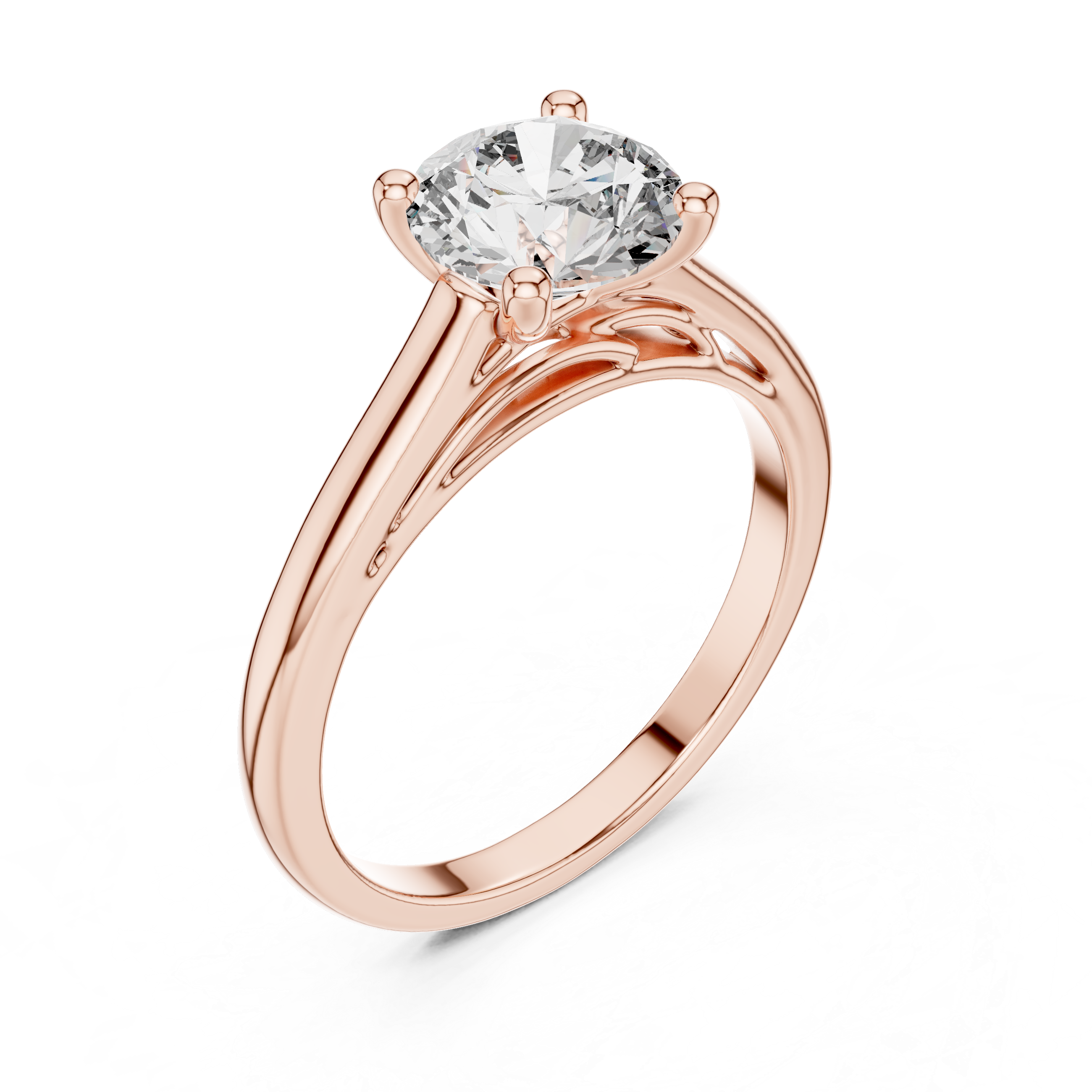 Classic solitaire diamond engagement ring with a smooth, elegant band.