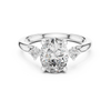 Round-Cut Diamond and Hidden Accent Stones in a Cathedral Setting.