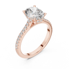 Round-Cut Diamond Rose Gold Engagement Ring with Pav‚ Band.