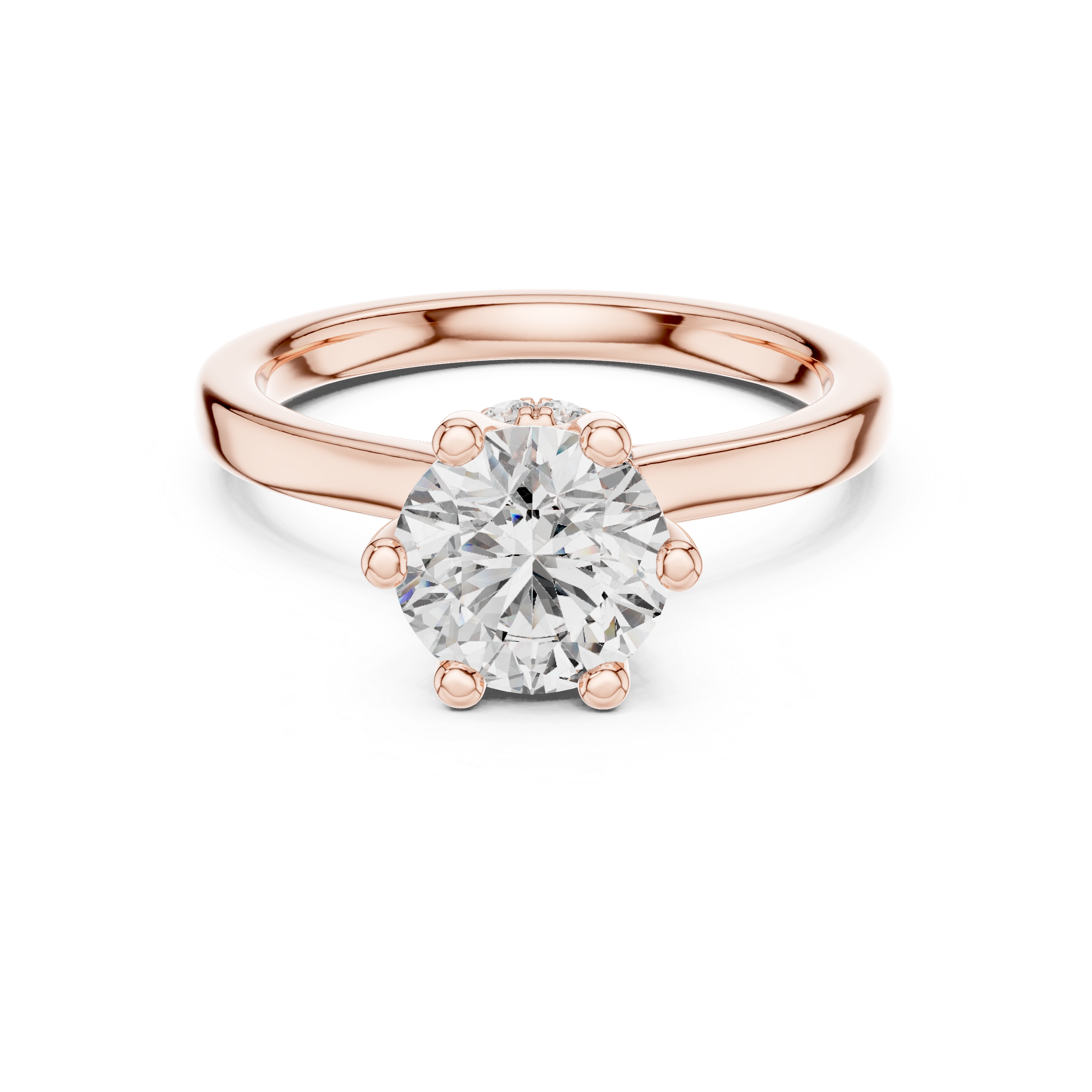solitaire engagement ring with diamond halo beneath center stone
