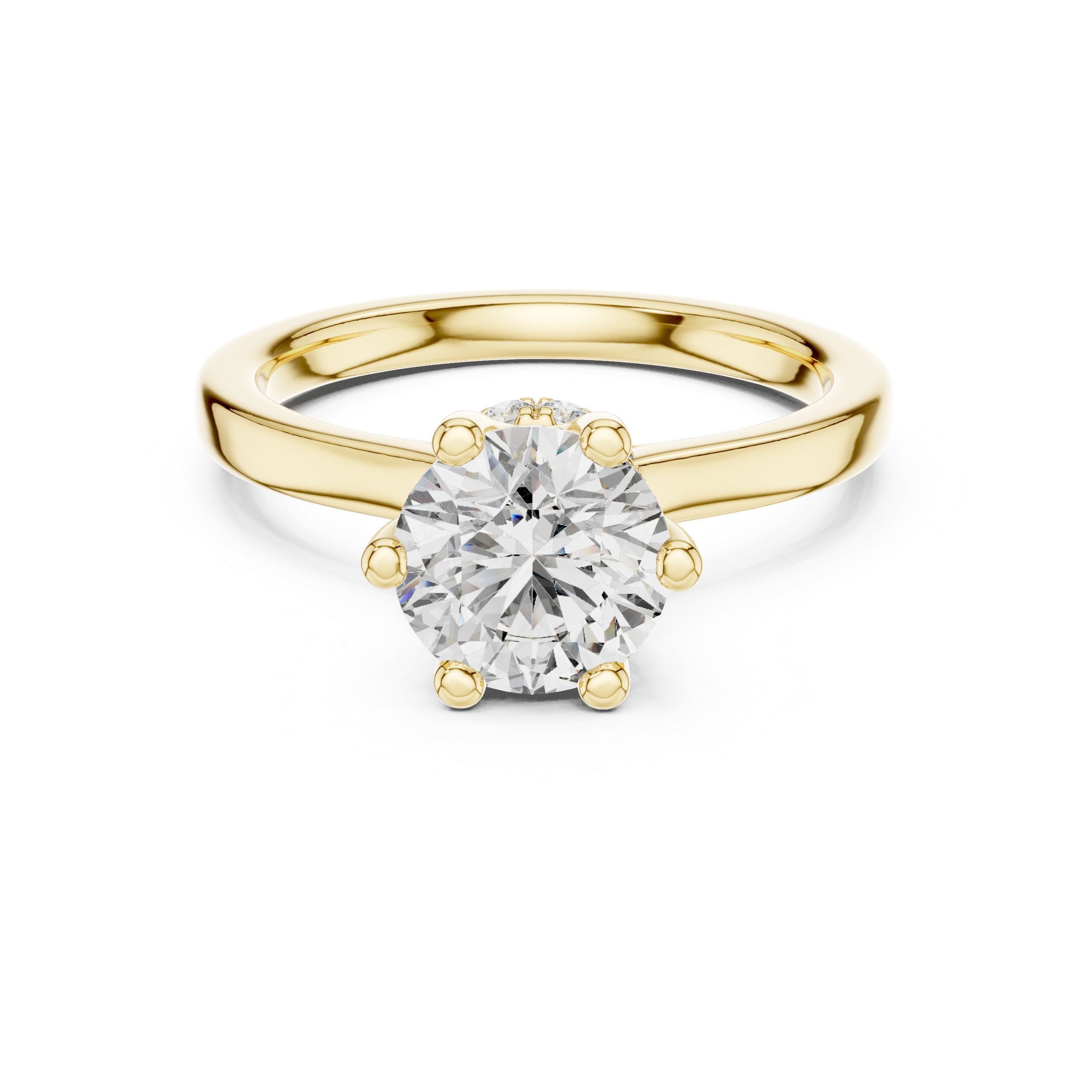 solitaire engagement ring with diamond halo beneath center stone