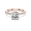 solitaire Diamond halo engagement ring with pav‚ band