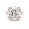 diamond halo engagement ring with split halo and pav‚ band