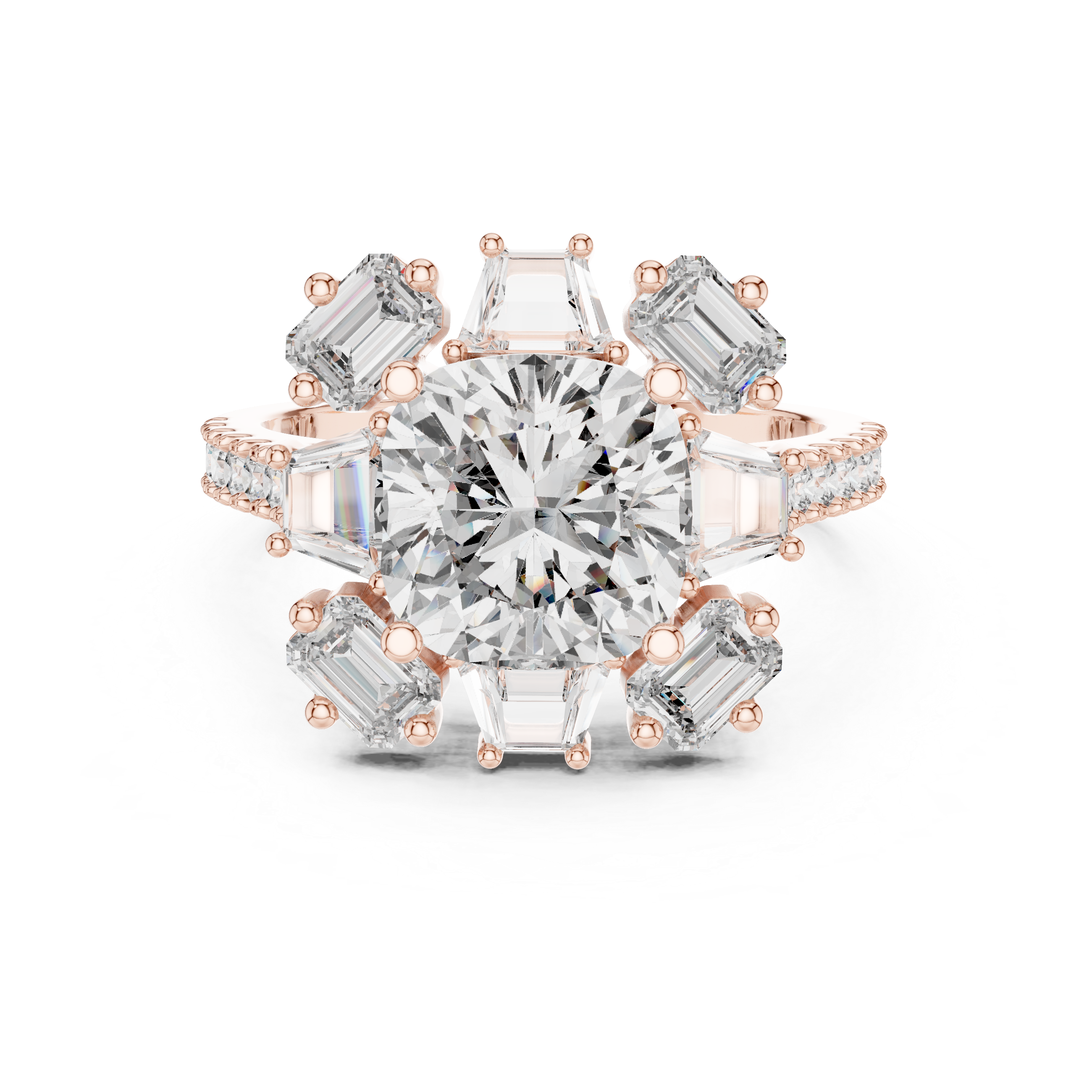 diamond halo engagement ring with split halo and pav‚ band