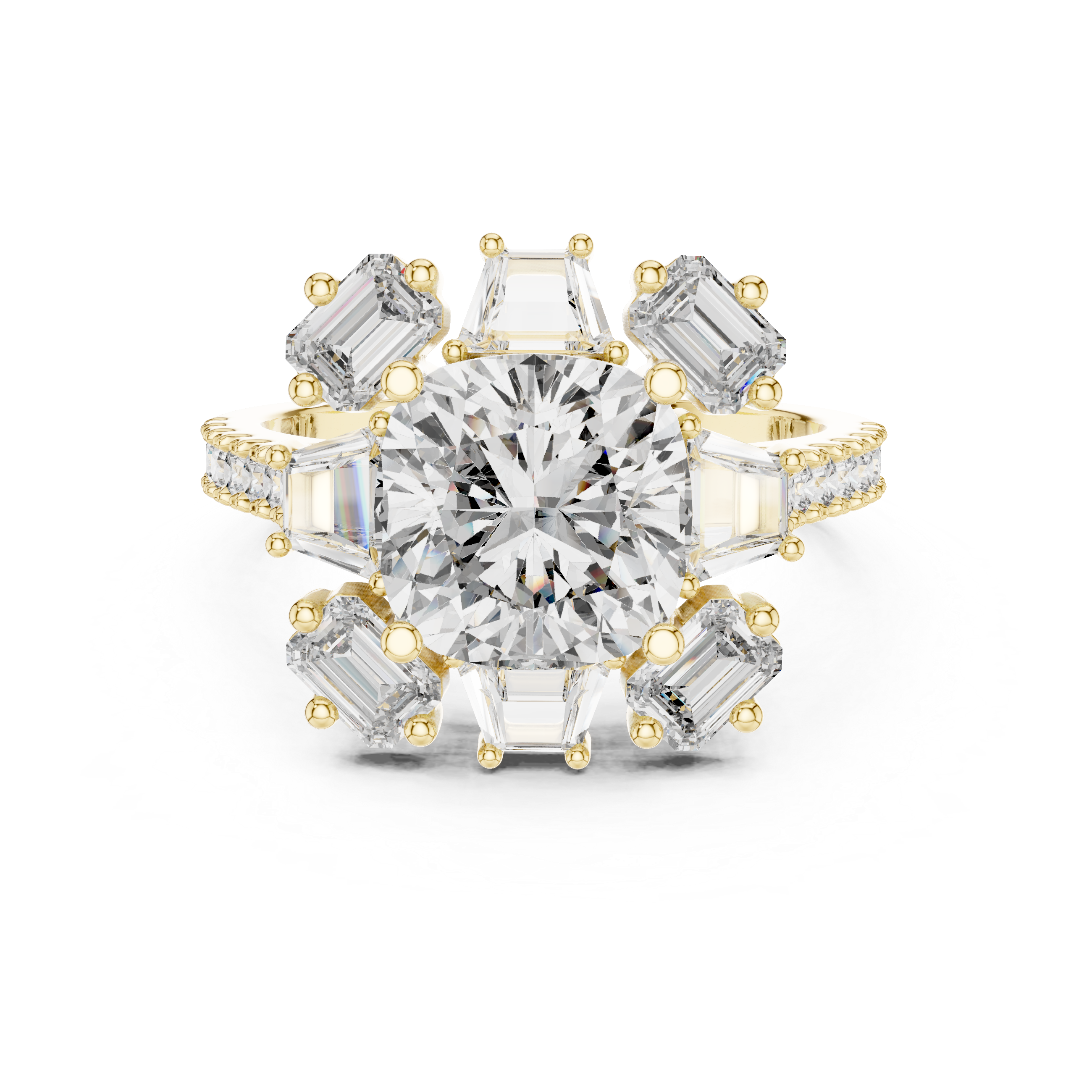 diamond halo engagement ring with split halo and pav‚ band