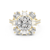 diamond halo engagement ring with split halo and pav‚ band