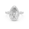 Oval Halo Diamond Ring with Bezel-Set Accent Stones