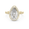 Oval Halo Diamond Ring with Bezel-Set Accent Stones