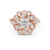Starburst Halo Diamond Engagement Ring