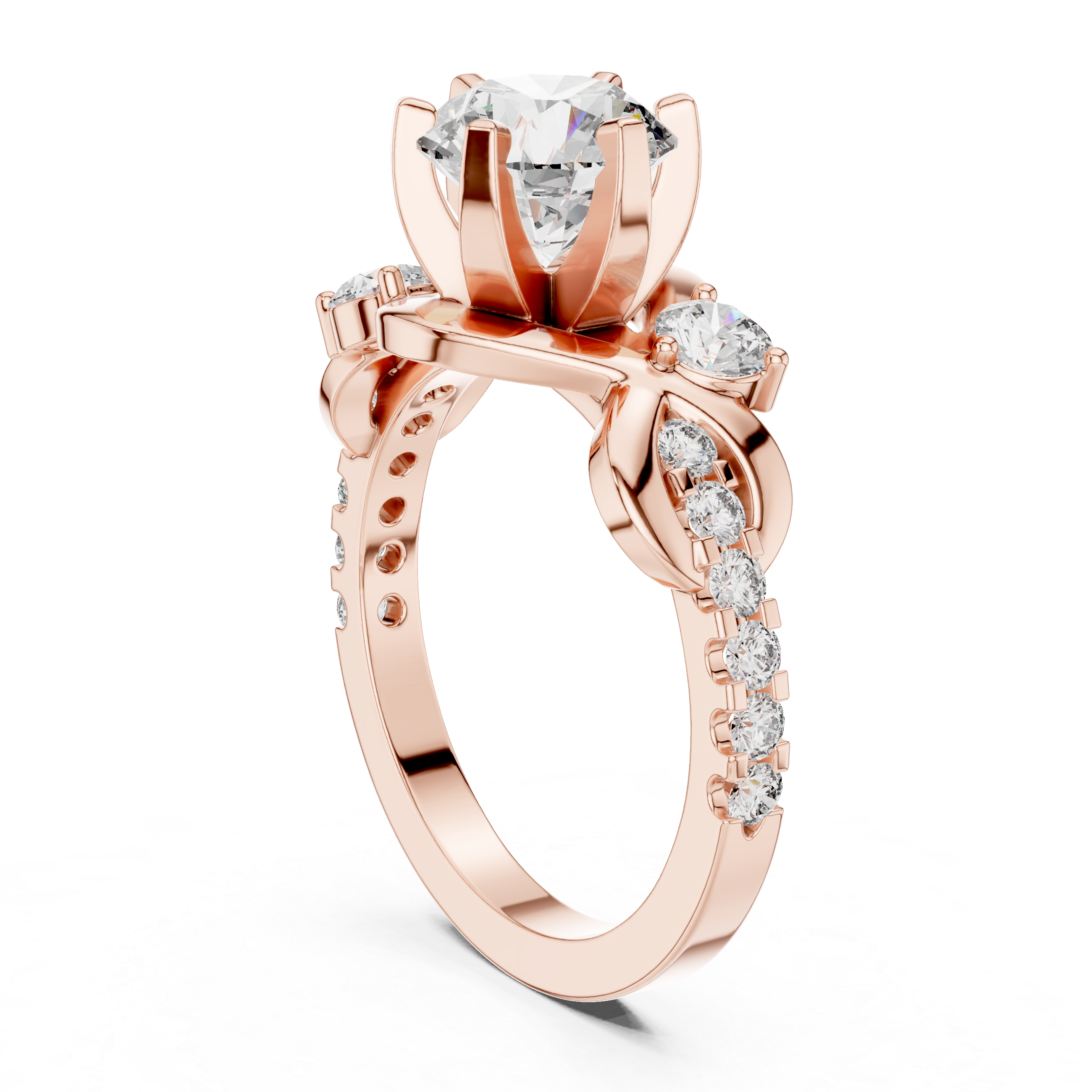 Elegant Twist Diamond Engagement Ring