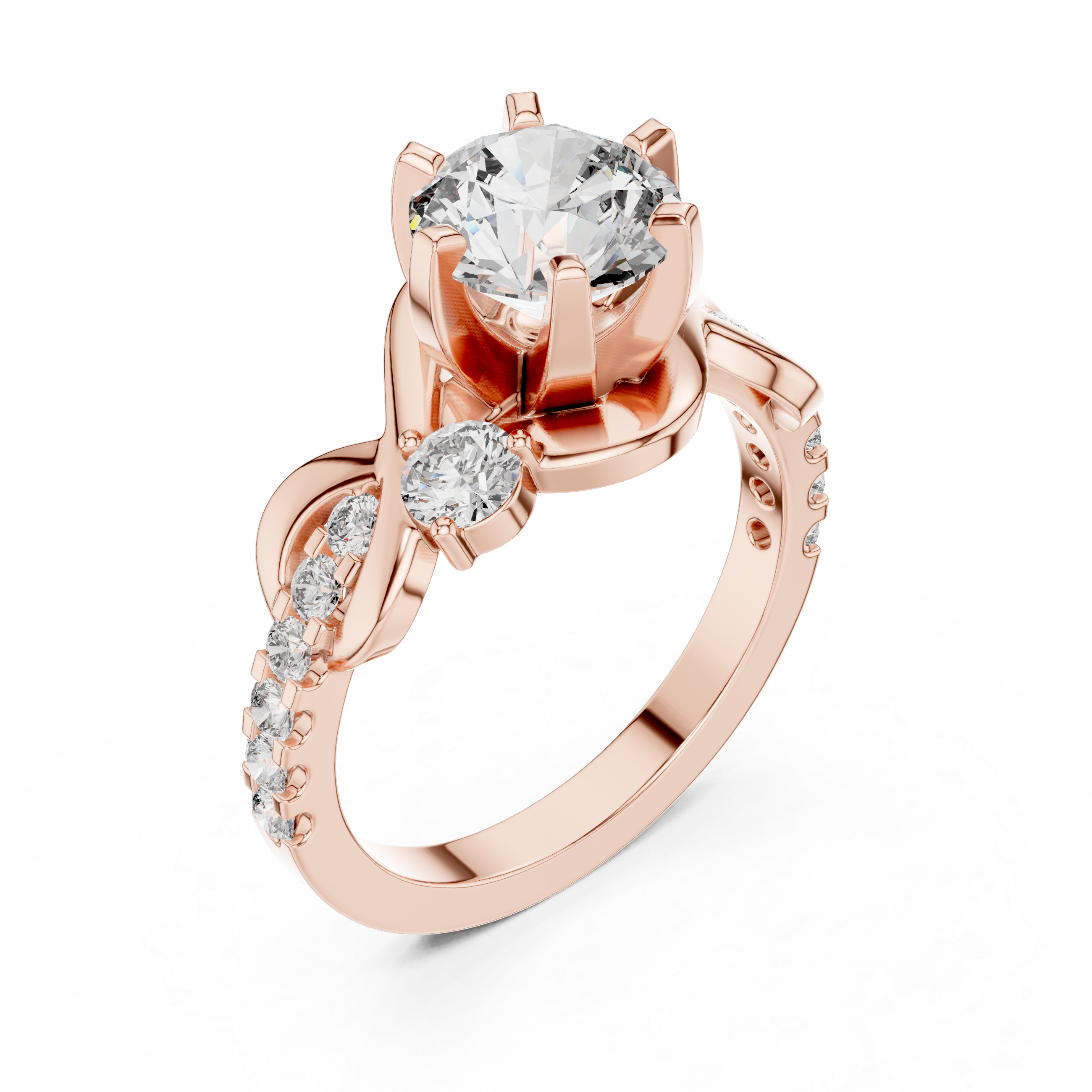 Elegant Twist Diamond Engagement Ring