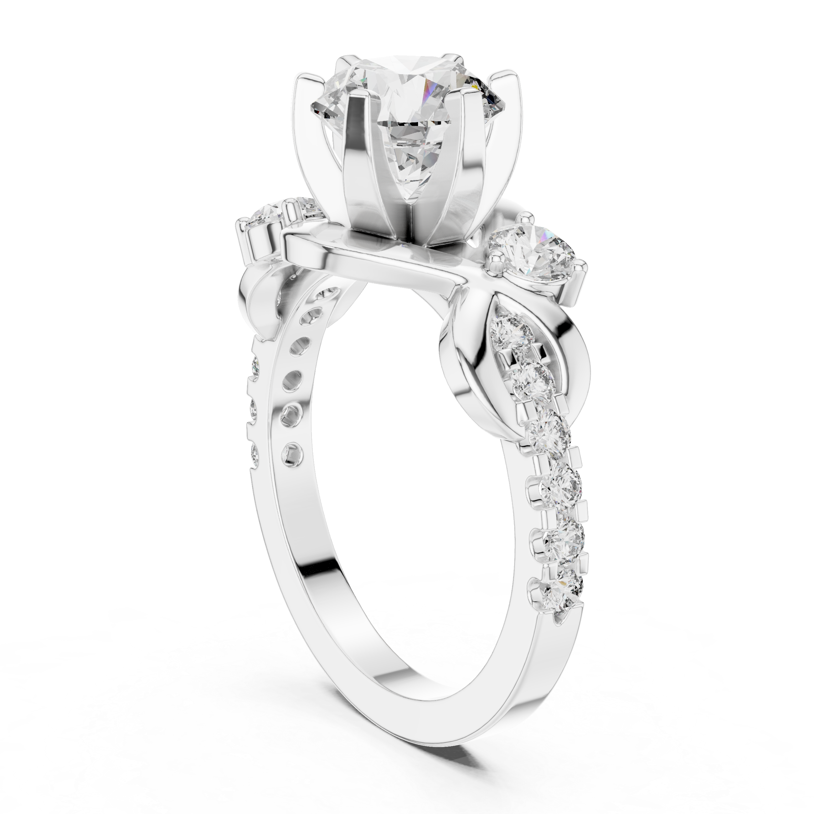 Elegant Twist Diamond Engagement Ring