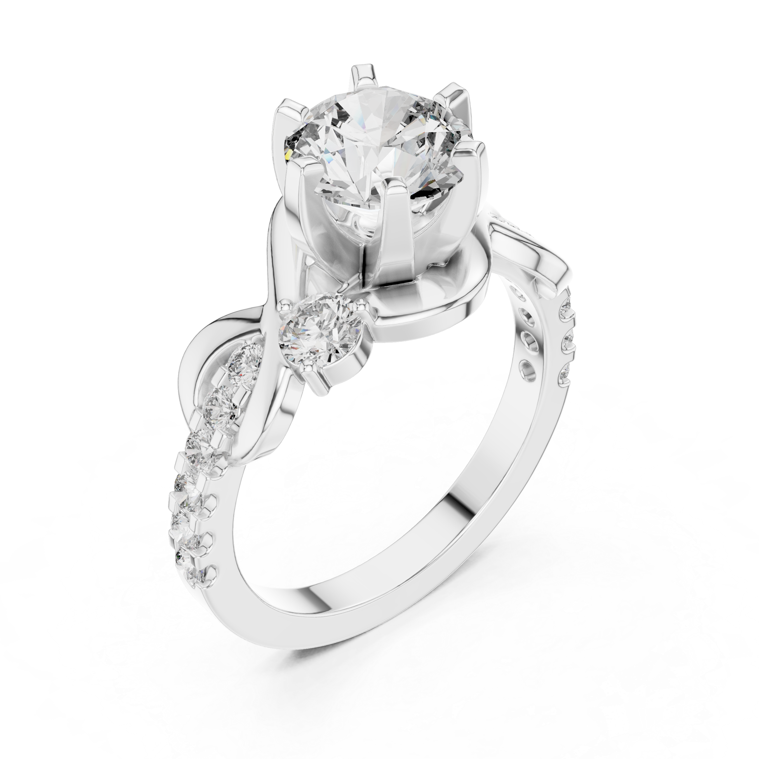Elegant Twist Diamond Engagement Ring