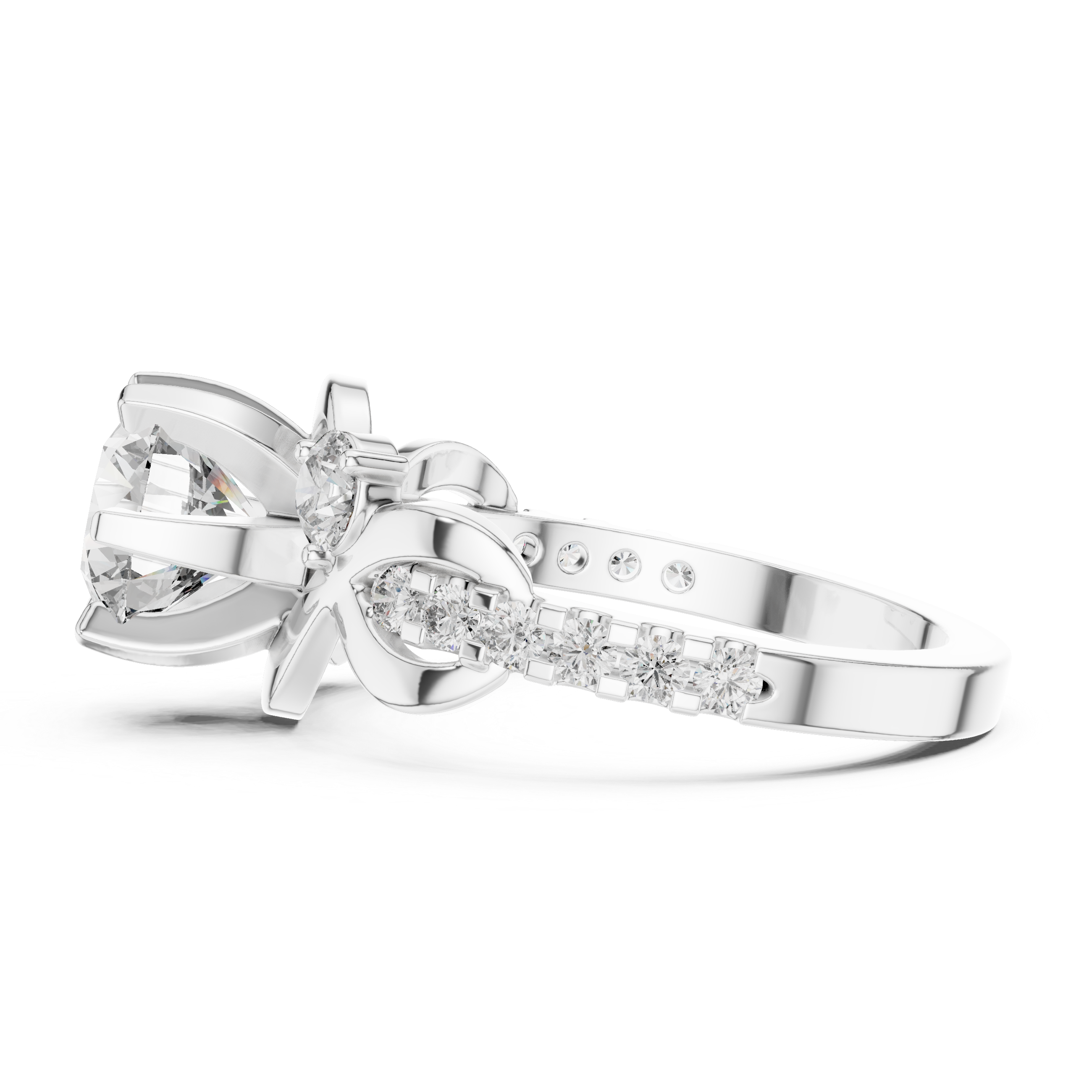 Elegant Twist Diamond Engagement Ring