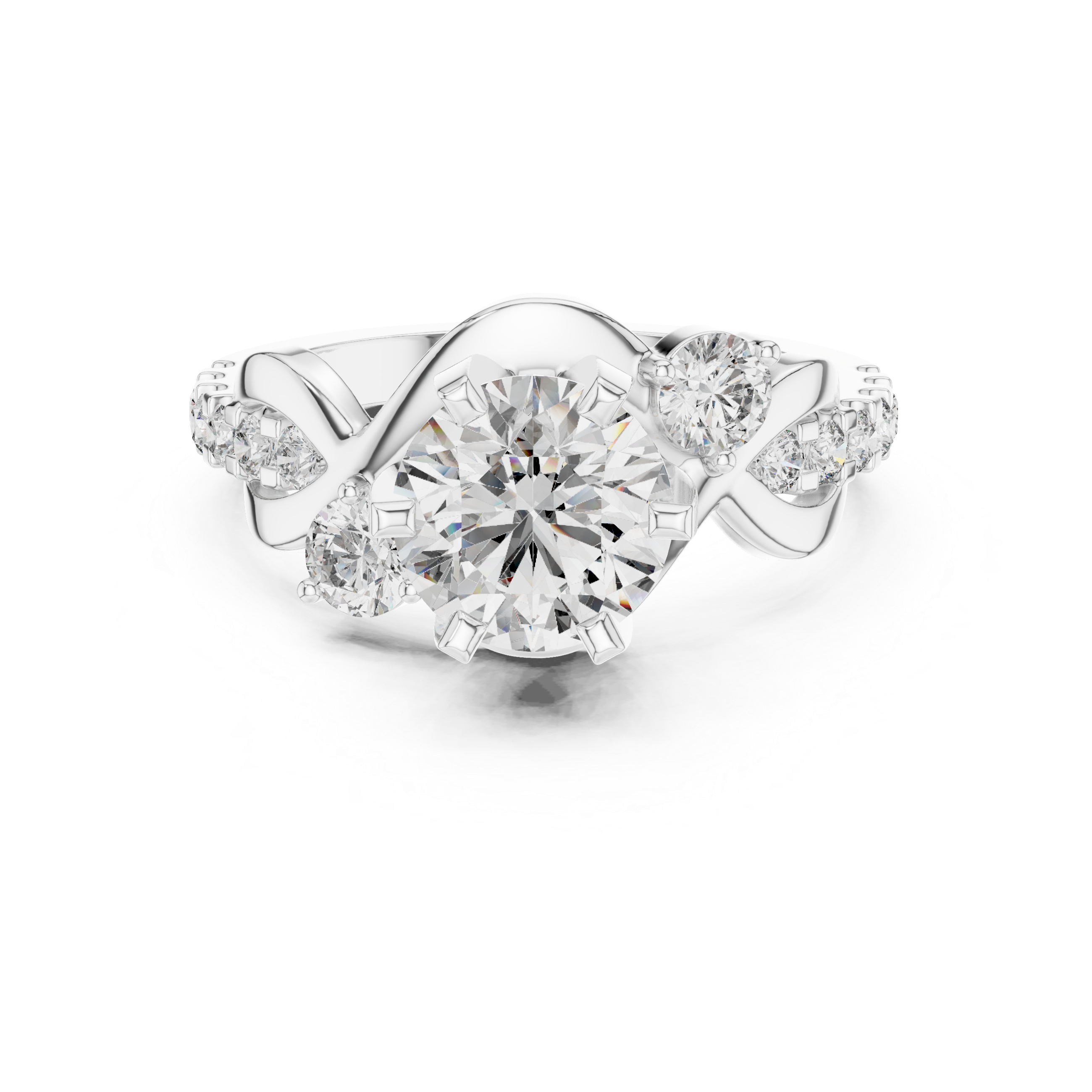 Elegant Twist Diamond Engagement Ring