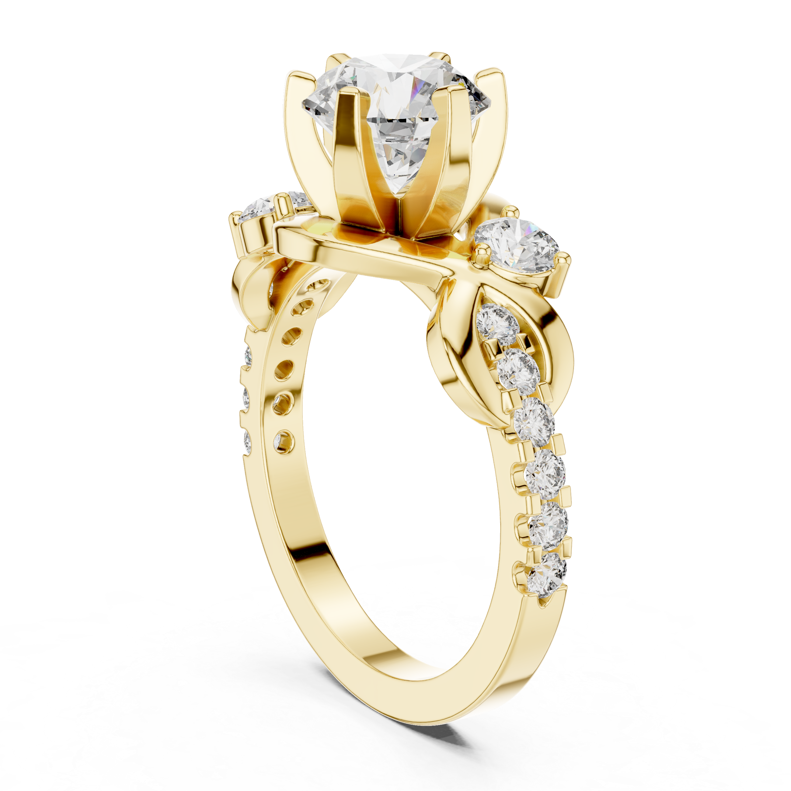 Elegant Twist Diamond Engagement Ring