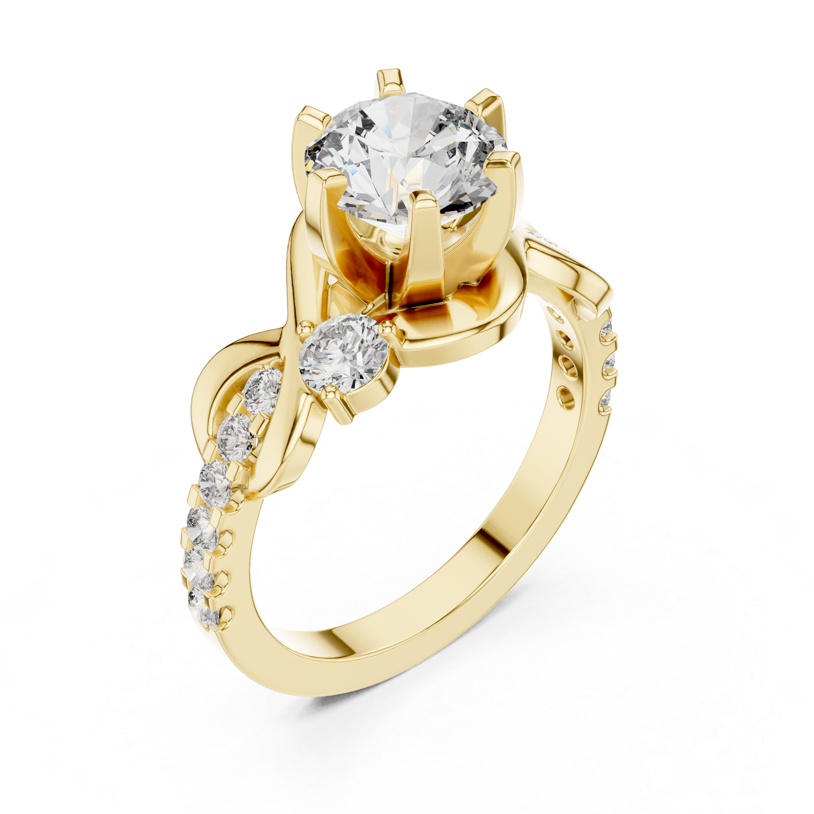 Elegant Twist Diamond Engagement Ring